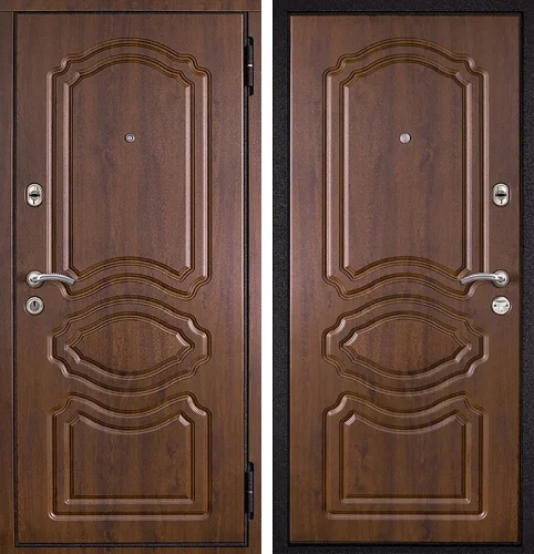 Входная дверь с  для частного дома трехконтурная №13