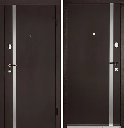 Нестандартная металлическая дверь Венге в квартиру №1