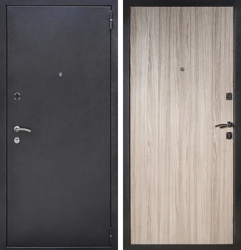 Дешевая дверь в квартиру серая / белая лиственница №2