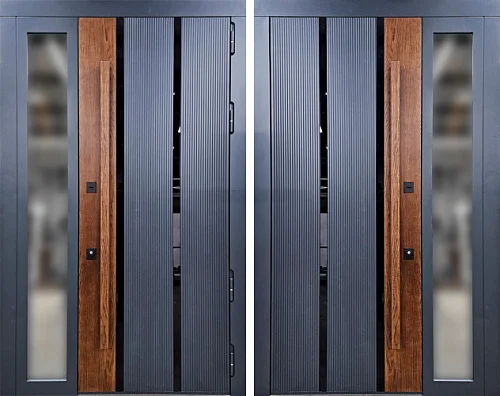 Двухстворчатая стальная дверь нестандартных размеров №29