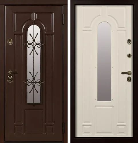 Входная дверь в дом со стеклом №12
