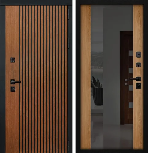 Входная металлическая дверь с зеркалом в квартиру №27