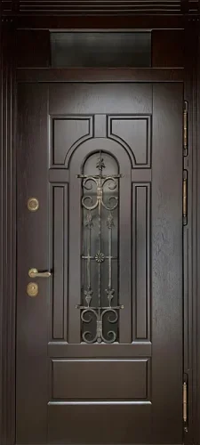 Стальная дверь с остекленной фрамугой №31