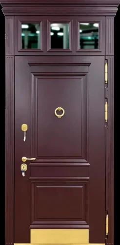 Дверь входная с отбойником и вставкой сверху №77