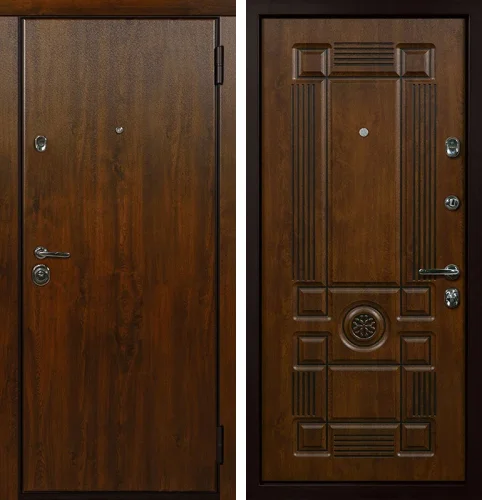 Дверь с внешней отделкой ламинатом темный орех №4
