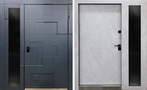 Входная двухстворчатая дверь со стеклопакетом №32