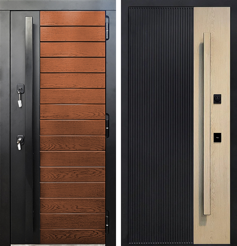 Входная дверь холод тепло с ручкой-рейлингом №67
