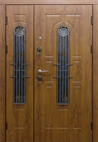 Стальная дверь со стеклом №55