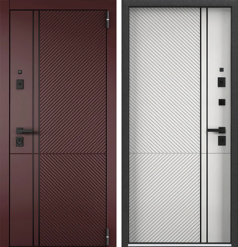 Красная входная дверь с терморазрывом №110