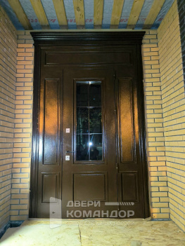 Входная дверь терморазрыв металл / пвх, с верхней и боковыми фрамугами, со стеклопакетом, на заказ